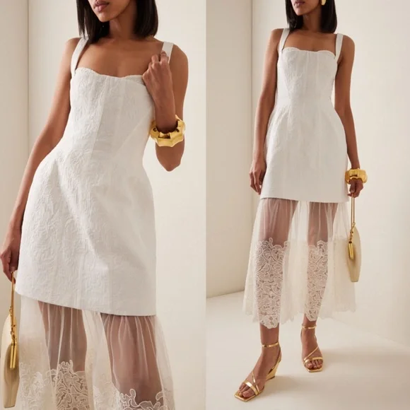 Jonathan Simkhai | Dresses | Simkhai Callan Embroidered Jacquard Maxi Dress  Ivory Size 4 New New With Tags | Poshmark